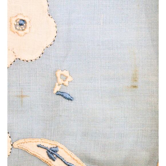 Vintage Linen Tea Towel Set 3 Cotton Floral Hand Embroidery 60's Cottagecore - Picture 7 of 12